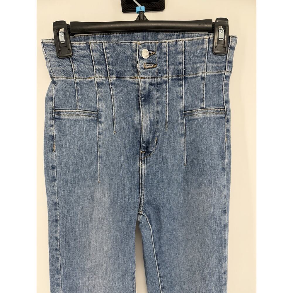 We The Free Blue Ultra High Waist Jayde Flared Women's Jeans Size 27 Free People - Picture 2 of 8